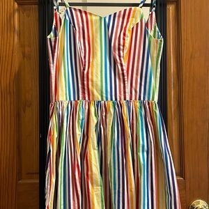 Unique Vintage Retro Style Rainbow Pride Swing Dress